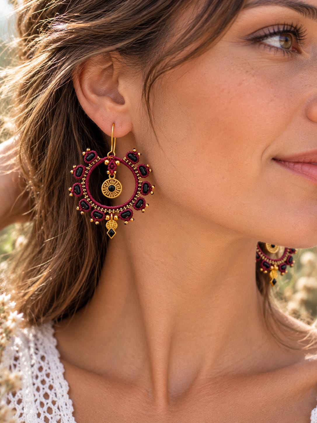 Boucles d'oreilles Nuit bohème Boucles d'oreilles Nuit bohème portées